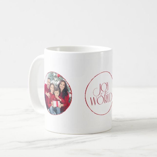 Joy to the World photo frames Christmas/Holiday Co Coffee Mug (Front Left)