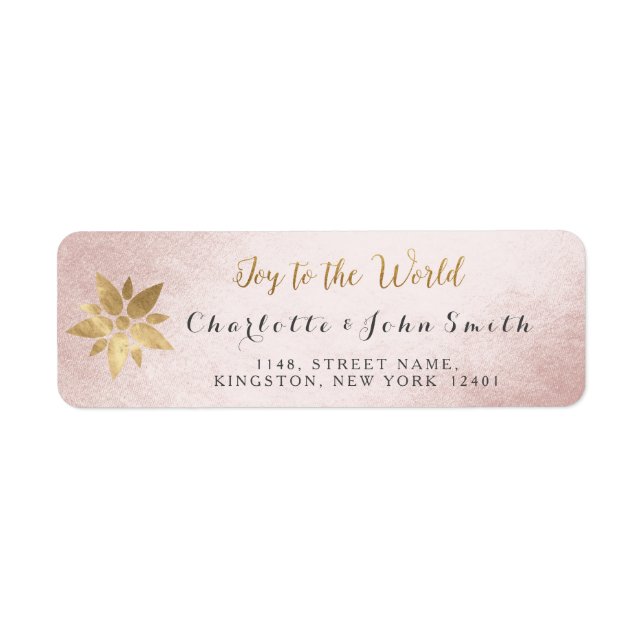 Joy To The World Pink Grey Rose Golden Star (Front)