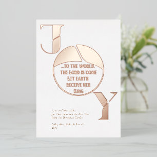 Joy To The World Quote Elegant 2025 ♥ Christmas Foil Holiday Card