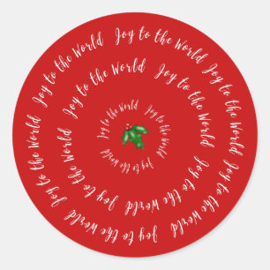 Joy to the World Red Holly Sticker