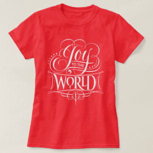 Joy to the World Religious Chalkboard Calligraphy T-Shirt