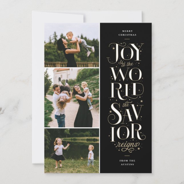 Joy to the World Religious Christmas Card (Front)