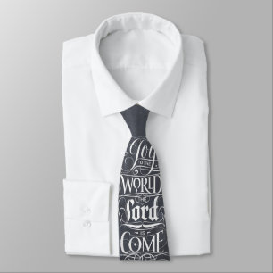Joy to the World Religious Christmas Chalkboard Tie