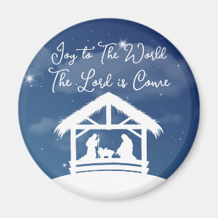 Joy to the World Religious Christmas Nativity Magnet