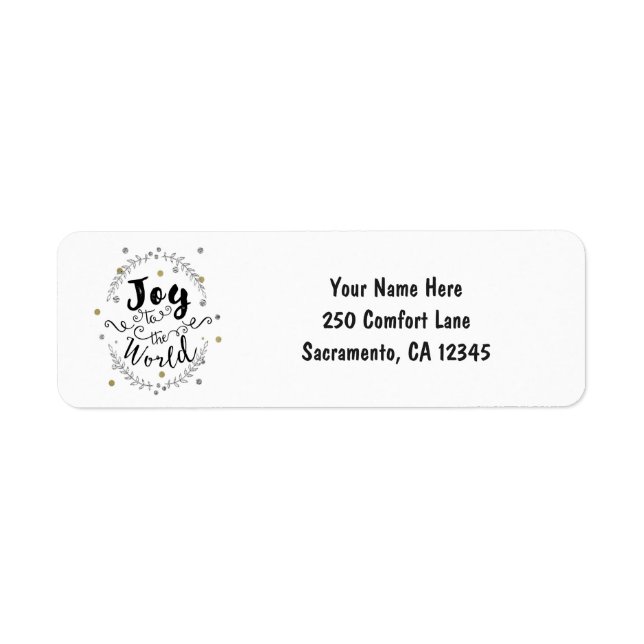 Joy to the World Rustic Silver Gold Holiday Card (Devant)
