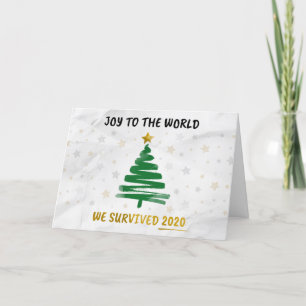 Joy To The World Survived 2020 Personalized Holiday Card