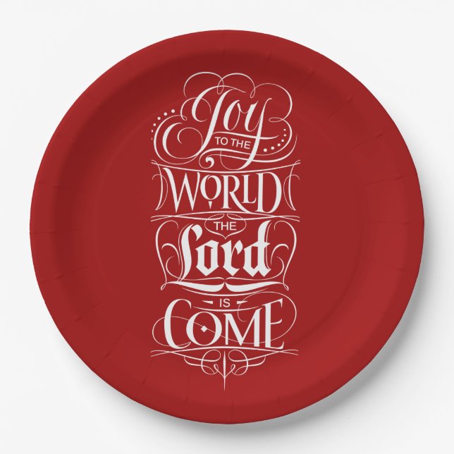 Joy to the World the Lord - Christmas Christian Paper Plate (Front)