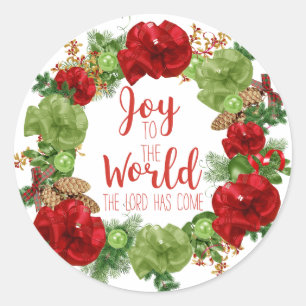 Joy to the World the Lord has come Christmas Classic Round Sticker