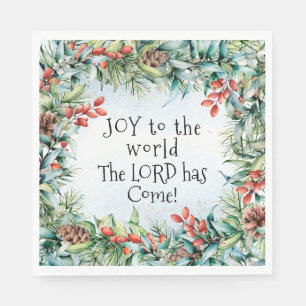 Joy to the World The Lord has Come, Christmas Napkin