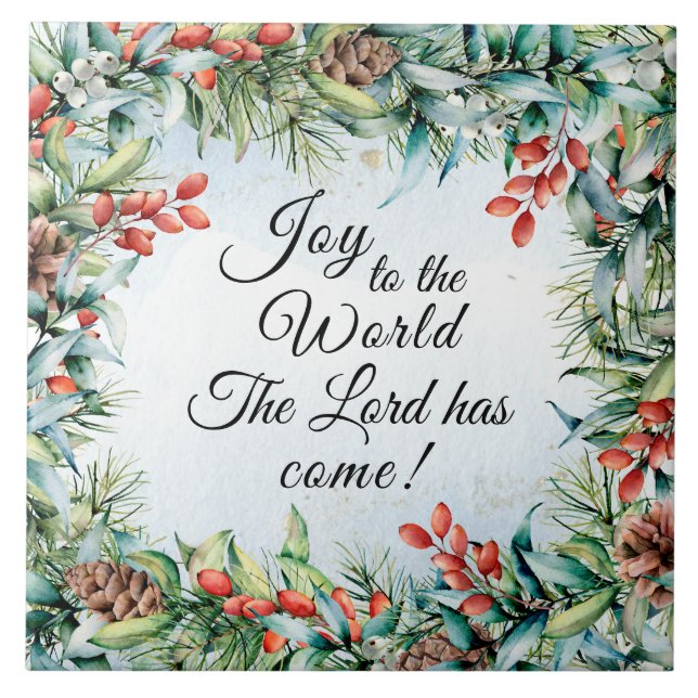 Joy to the World The Lord has Come, Christmas Tile (Front)