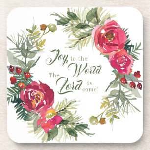 Joy to the World The Lord is Come, Christmas Coaster