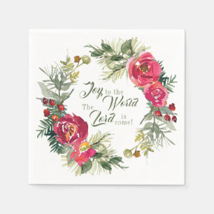 Joy to the World The Lord is Come, Christmas Napkin