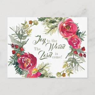 Joy to the World The Lord is Come, Christmas Postcard