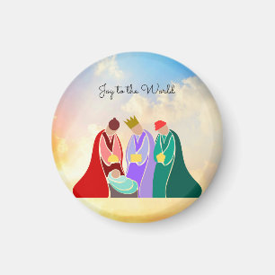 Joy to the World, The Three Wise Men illustration Magnet