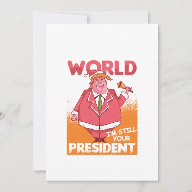 Joy To The World Trump Santa Claus New Year Christ Invitation (Front)