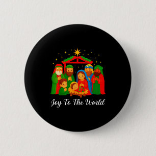Joy To The World Ugly Christmas Sweater Xmas Squad 2 Inch Round Button