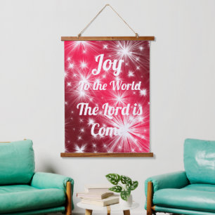 Joy to the World Wood Topped Wall Tapestry
