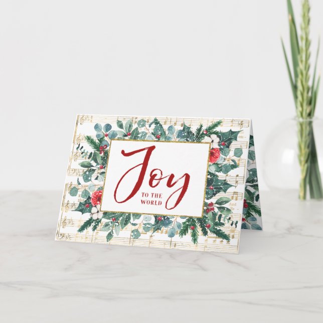 Joy to the World Year in Review Photo  Holiday Card (Front)