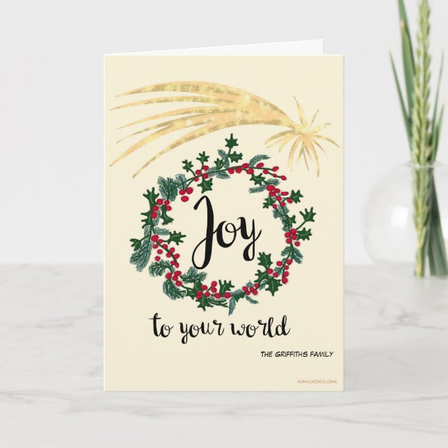 Joy to your world. Customizable Holiday Card (Front)