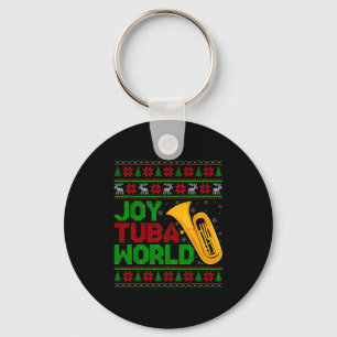 Joy Tuba World Music Lover Xmas Tuba Ugly Christma Keychain