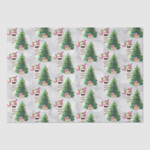 Joy Typography   Christmas Llama Pattern Tissue Paper