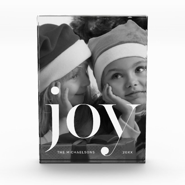 Joy Typography with Name and Year Photo Block (Front)