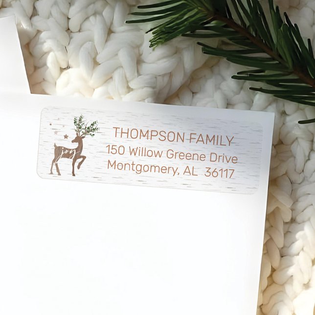 Joy | White Birch Bark Woodgrain Eucalyptus Deer (Joy | White Birch Bark Woodgrain Eucalyptus Deer Label)