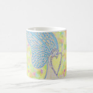 Joy White Guardian Angel Art Coffee Cup or Mug