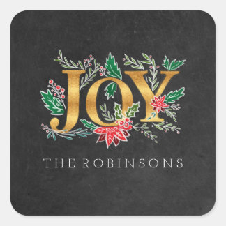 Joy Winter Christmas Foliage Sticker