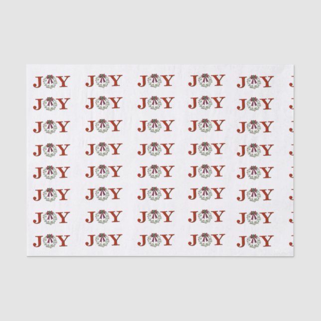 Joy With Wreath Tissue Paper (Front)