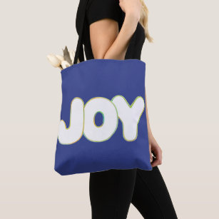 Joy - word in colours, canvas tote bags