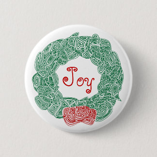 Joy Wreath 2 Inch Round Button