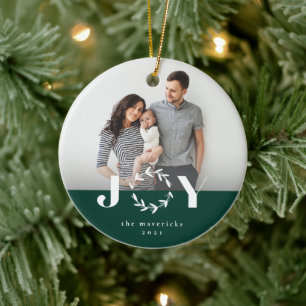Joy wreath fête photo ornement