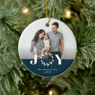 Joy wreath fête photo ornement