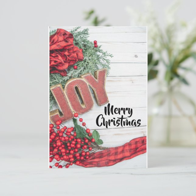 Joy & Wreath Holiday Collection Card (Standing Front)