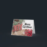 Joy & Wreath Holiday Collection Card<br><div class="desc">Celebrate the holidays with this collection featuring the word "Joy", a wreath, and a holly plant.</div>