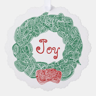 Joy Wreath Ornament Card