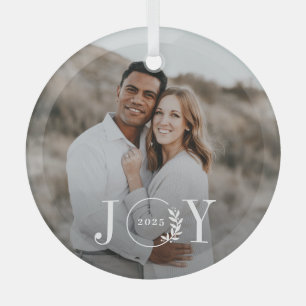 Joy Wreath Photo personnalisée Ornement de Noël