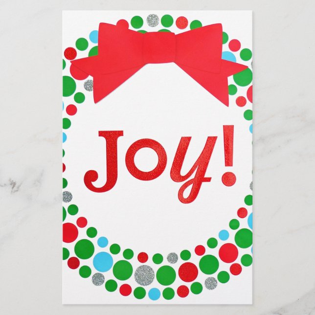 Joy Wreath Stationery (Front)