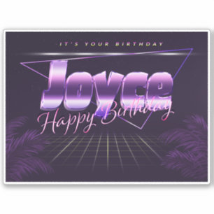 Joyce Name First name lila retro Sticker Birthday
