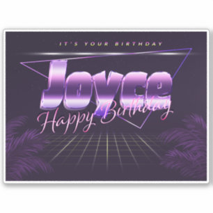 Joyce Name Vorname lila retro Sticker Geburtstag