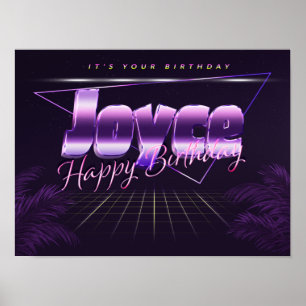Joyce Nom Vorname lila retro Poster Geburtstag