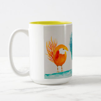 Joyce's Whimsical Birds! Mug w/ watercolor