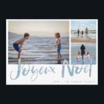 Joyeaux Noel Beach Photo Christmas Holiday Card<br><div class="desc">Family three photo collage "Joyeux Noel" beach design holiday card. Customized with three of your favourite photos,  greeting and family name.</div>
