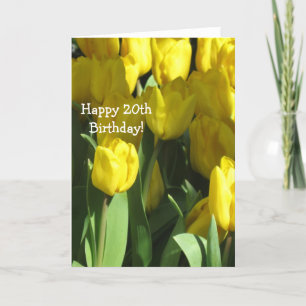 Joyeuse 20e anniversaire Yellow tulip carte de voe