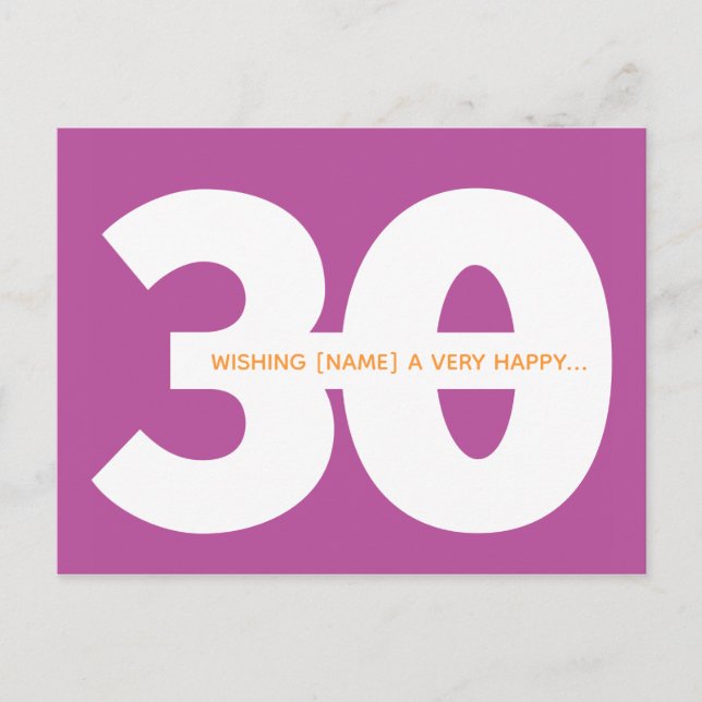Joyeuse 30e anniversaire Jalon Cartes postales en  (Devant)