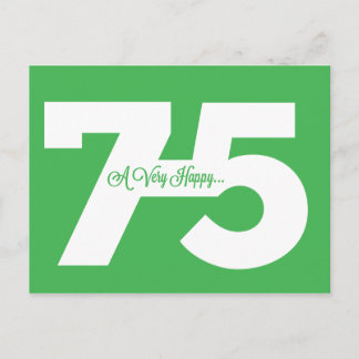 Joyeuse 75e Anniversaire Carte postale - en vert