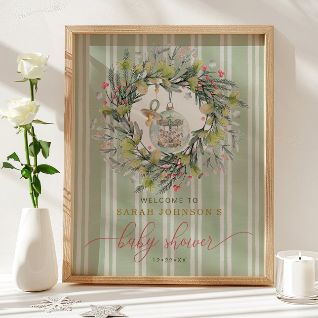 Joyeuse Affiche de bienvenue Baby shower (Cozy welcome sign)