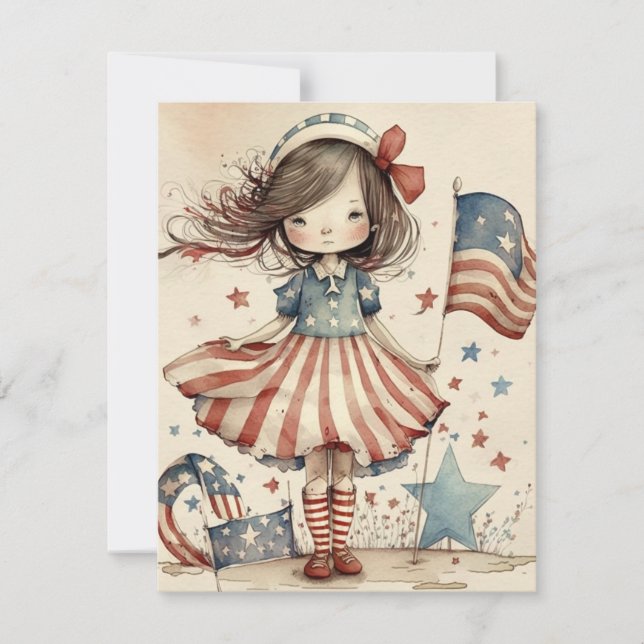 Joyeuse carte 4 juillet fête de l'indépendance (Devant)
