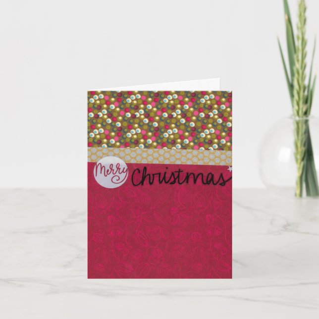 Joyeuse carte blanche de Noël 4 po x 5,6 po (Devant)